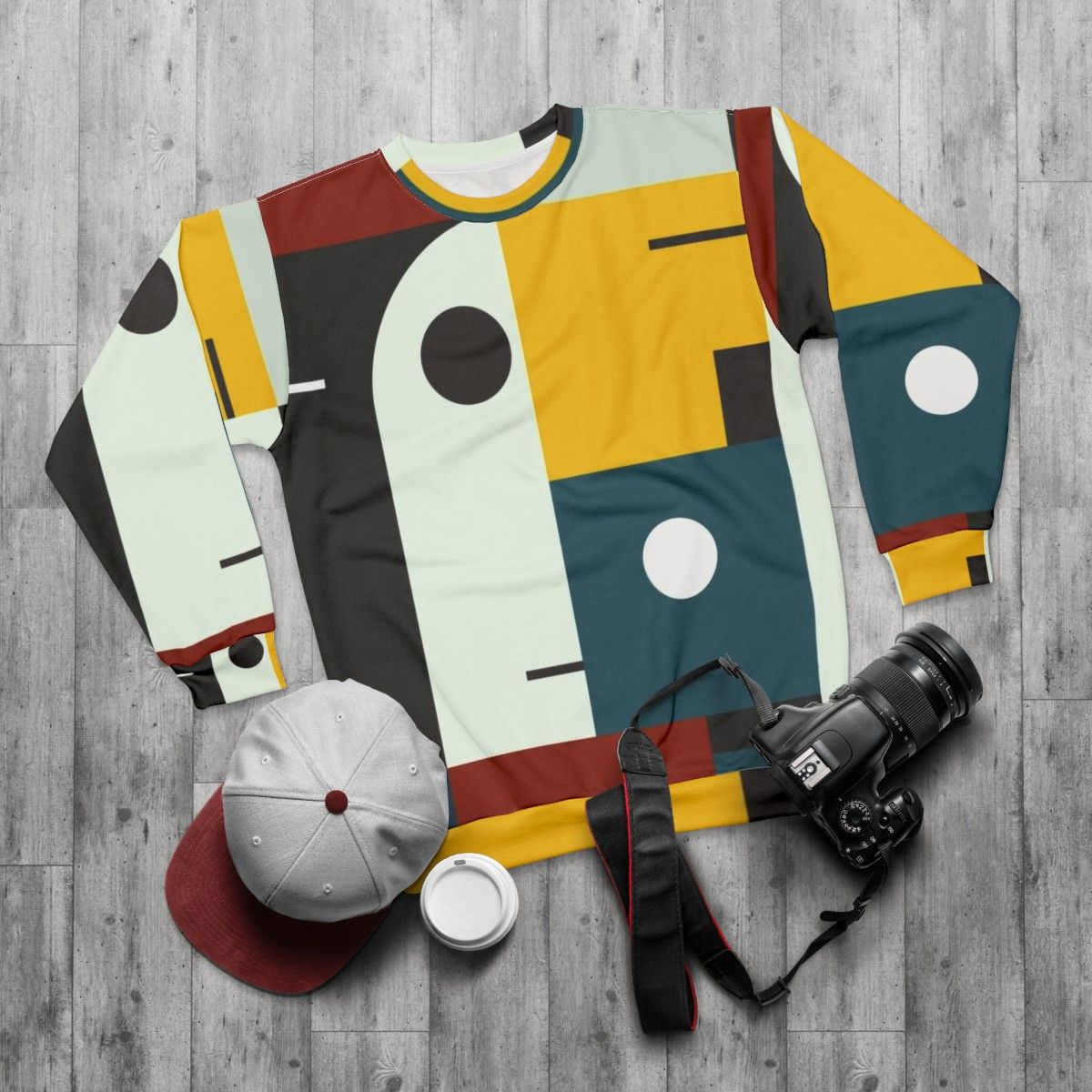 Bauhaus Inspired Modernist Sweatshirt - flat lay