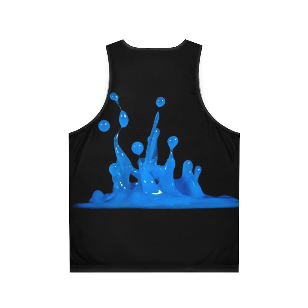 Blue abstract art unisex tank top - Back