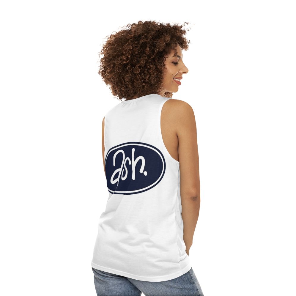 Ash band logo unisex tank top - women back