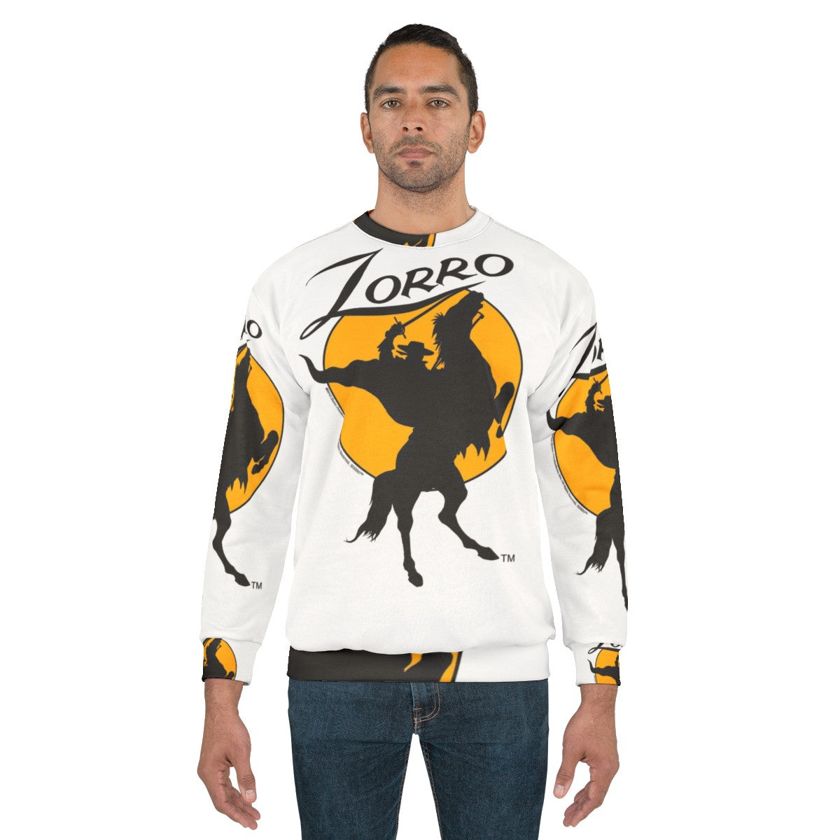 Zorro horse rider silhouette sweatshirt - men