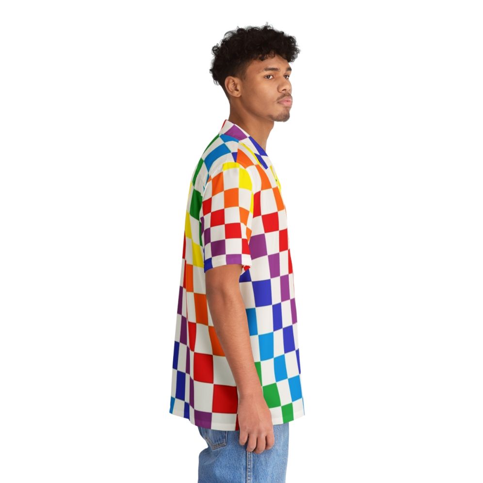 Checkered rainbow pattern hawaiian shirt - People Pight