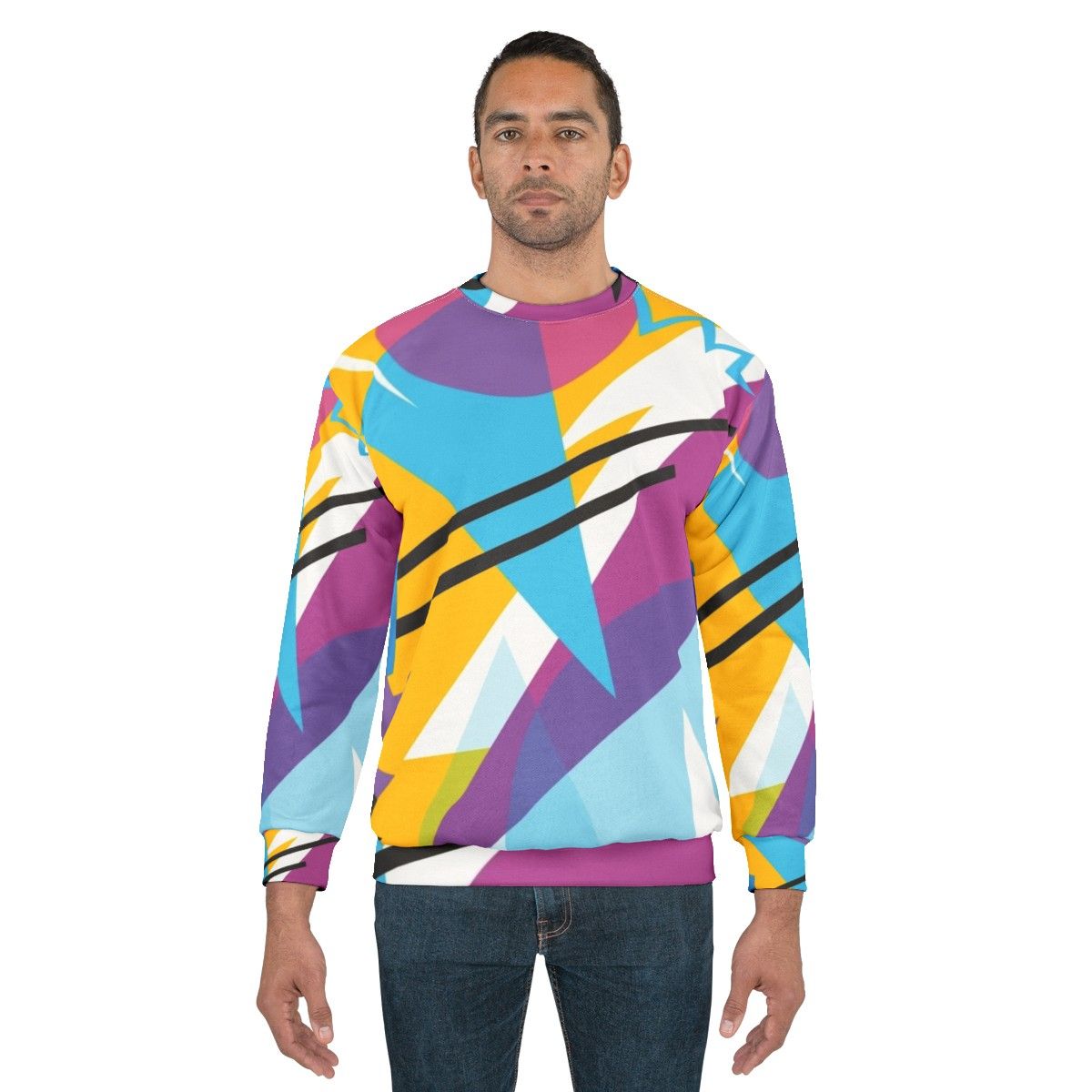 Retro 80s style fashion sweatshirt - men