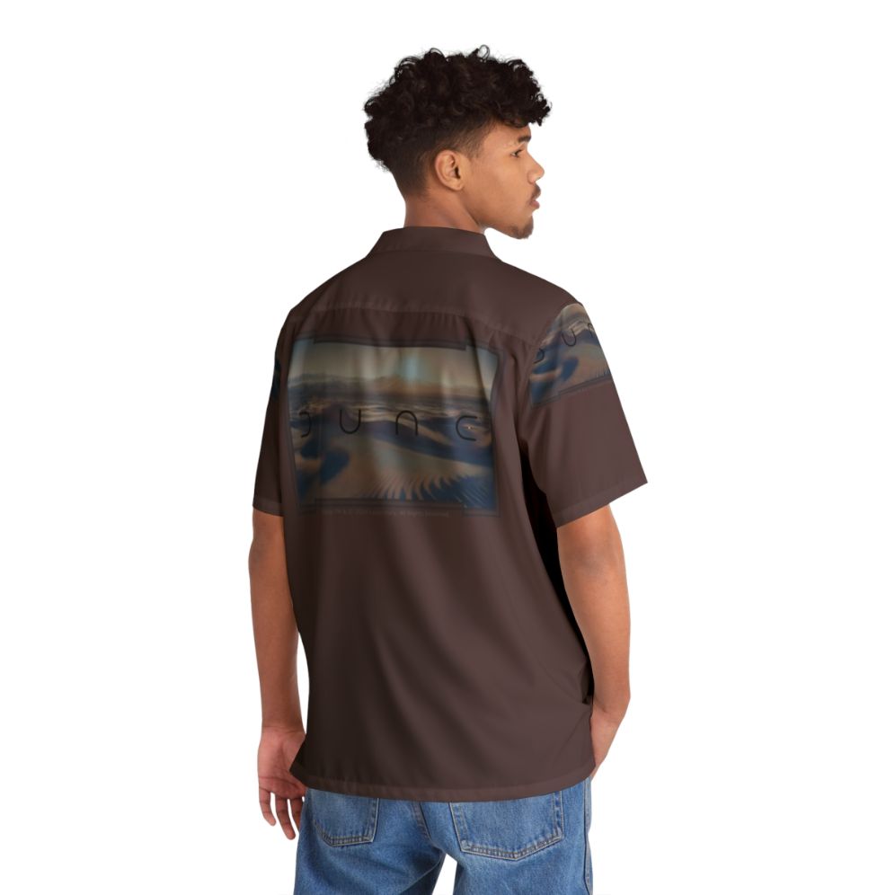 Dune-inspired Hawaiian shirt with desert theme and cinematic design - People Back