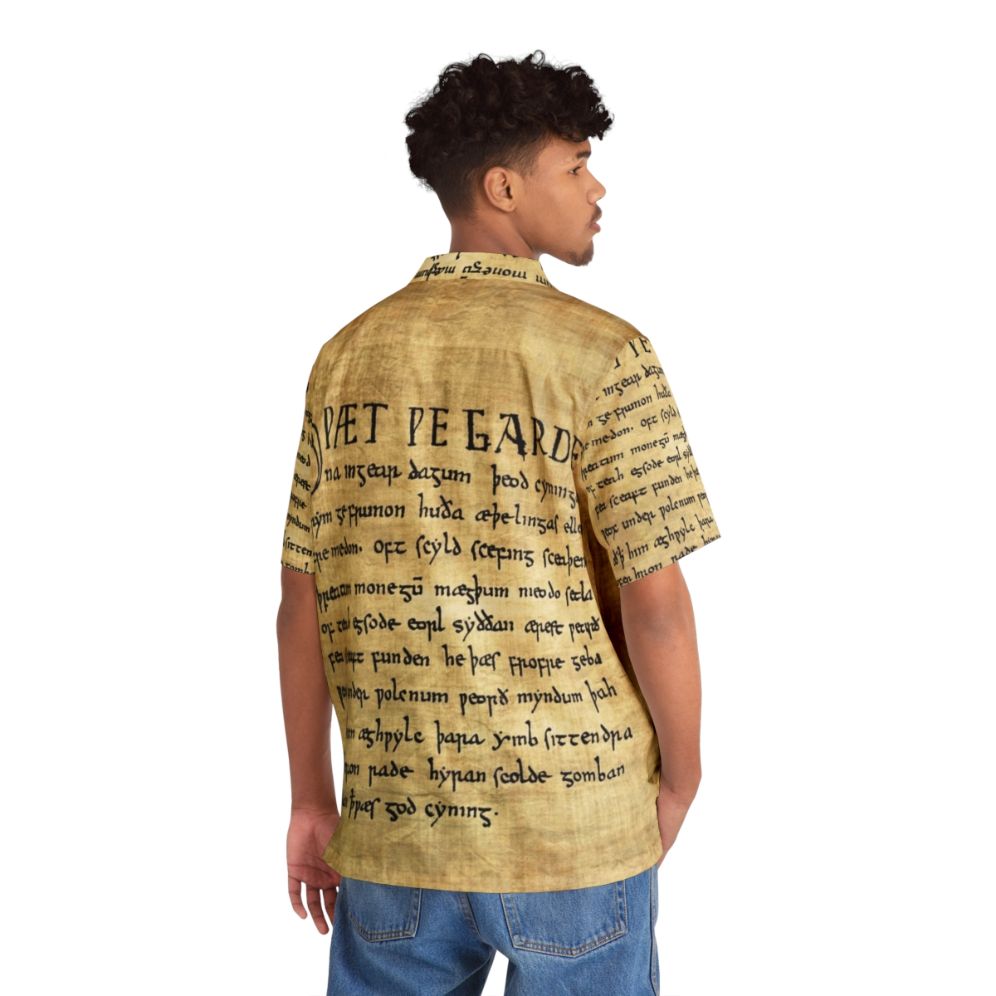 Beowulf Hawaiian Shirt featuring Old English literature theme - People Back