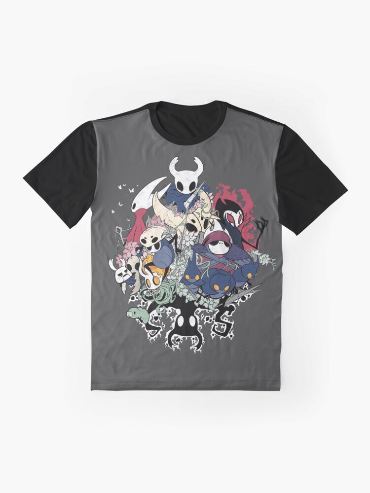 Hollow Knight Hornet and Grimm Graphic T-Shirt - Flat lay