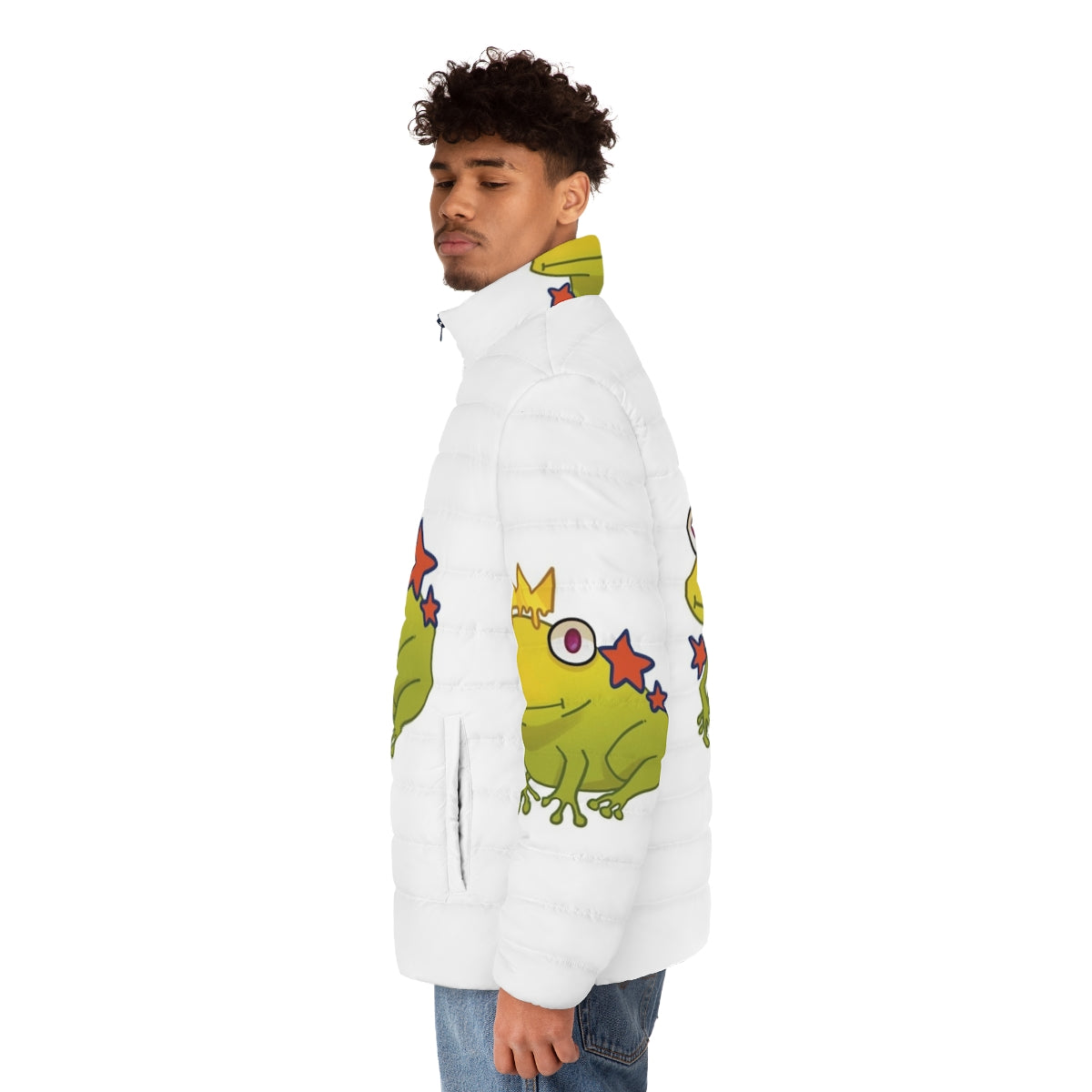 Young Royals Prince Frog Puffer Jacket, featuring a stylish frog design for a royal touch - men side left