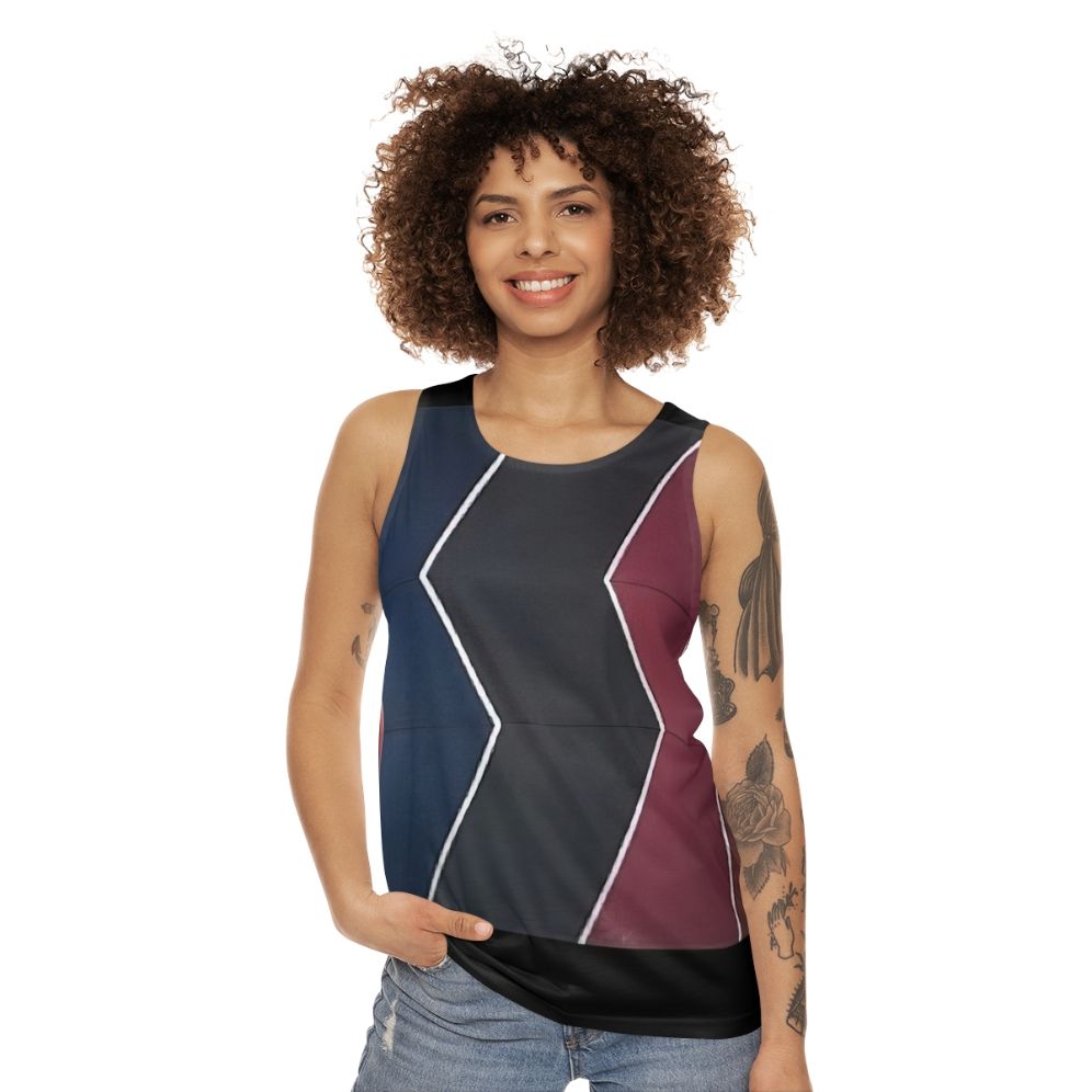 Thomas Downing inspired color field geometric abstract art unisex tank top - women