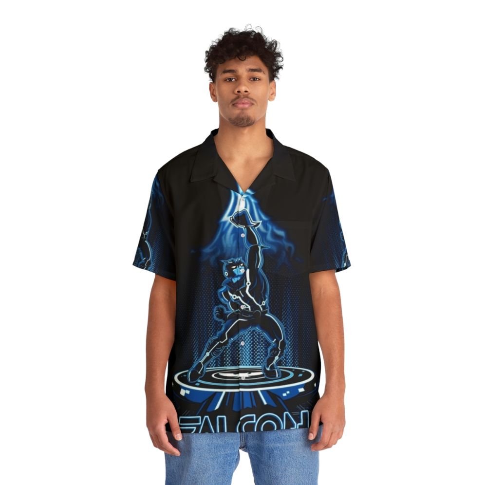 Faltron Hawaiian Shirt with Tron Legacy Inspired Design - People Front