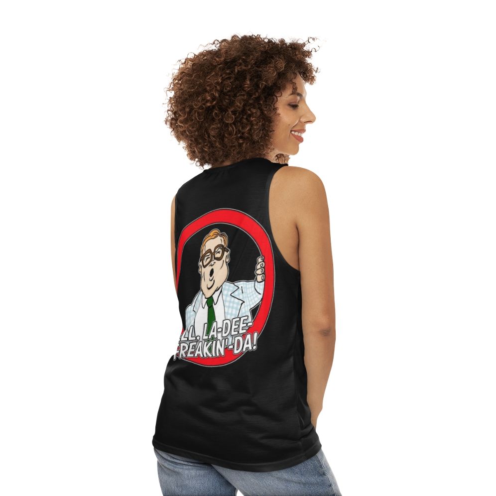 Unisex "Well La Dee Freaking Da" Motivational Speaker Tank Top - women back