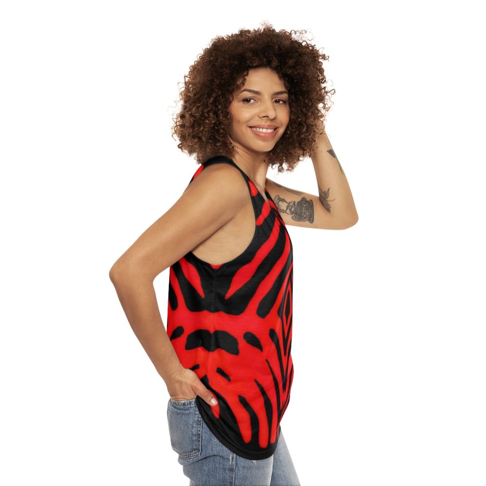 Unisex Ruby Diamond Pattern Tank Top - women side