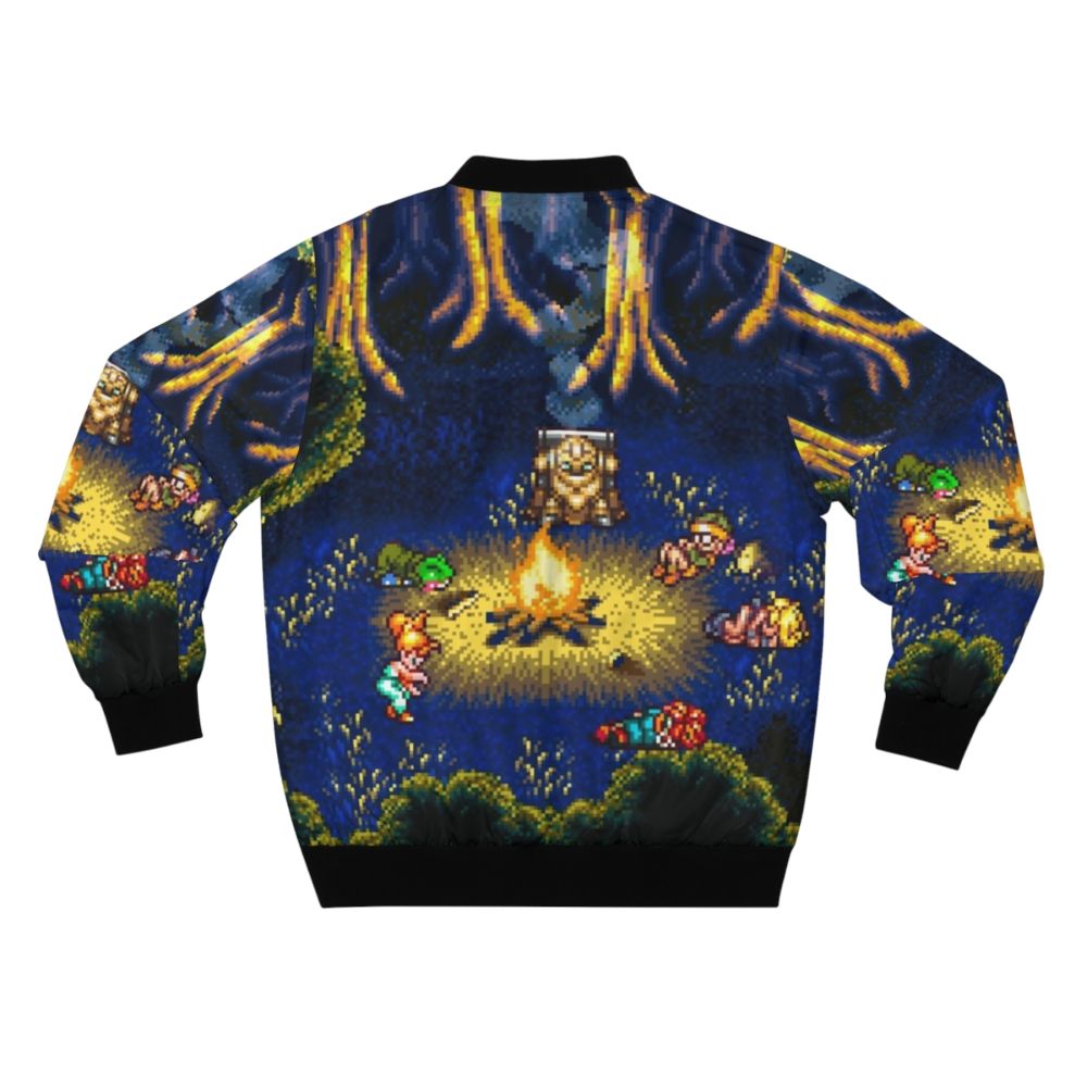 Chrono Trigger retro gaming bomber jacket with pixel art design - Back