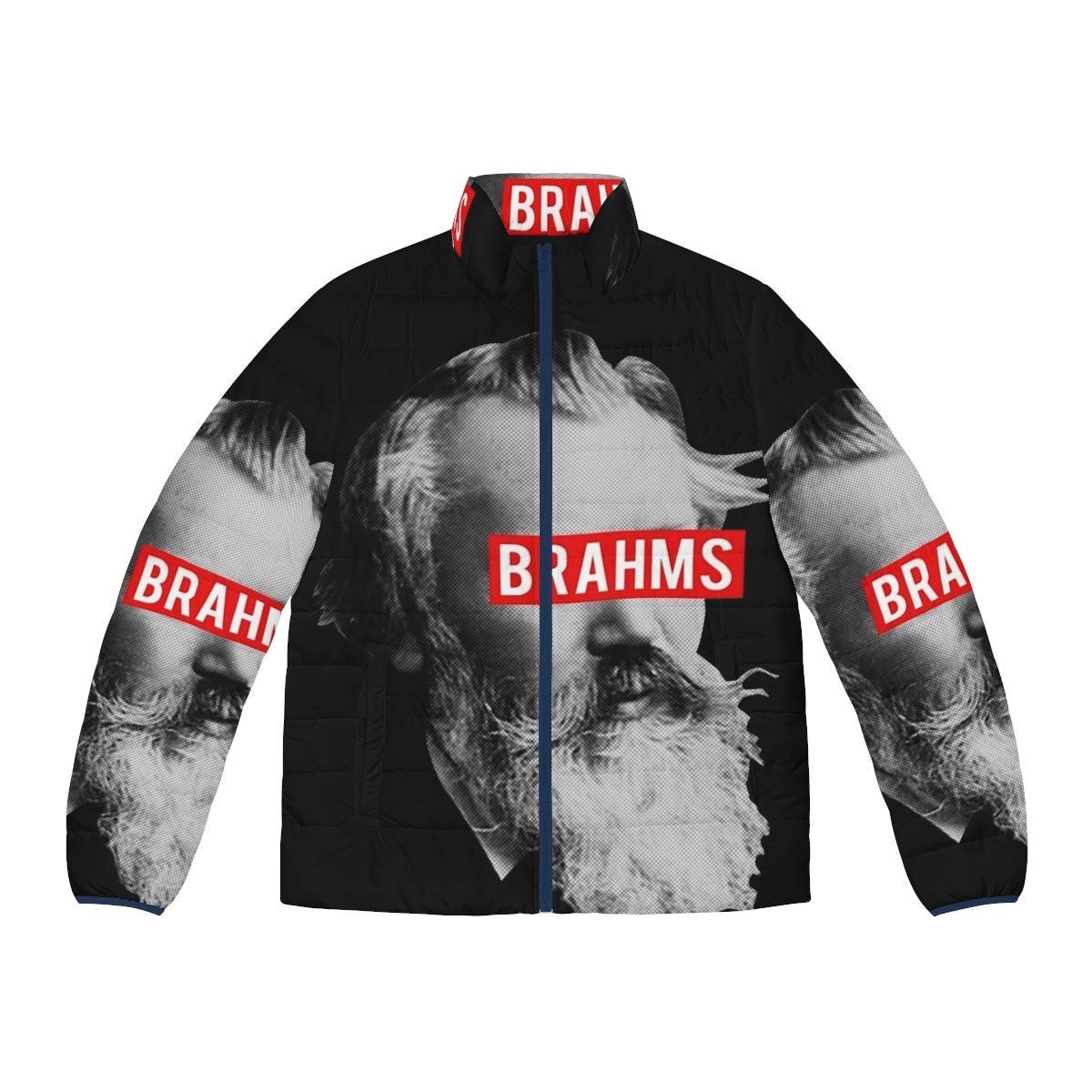 Brahms Classical Music Puffer Jacket - Stylish Composer Apparel