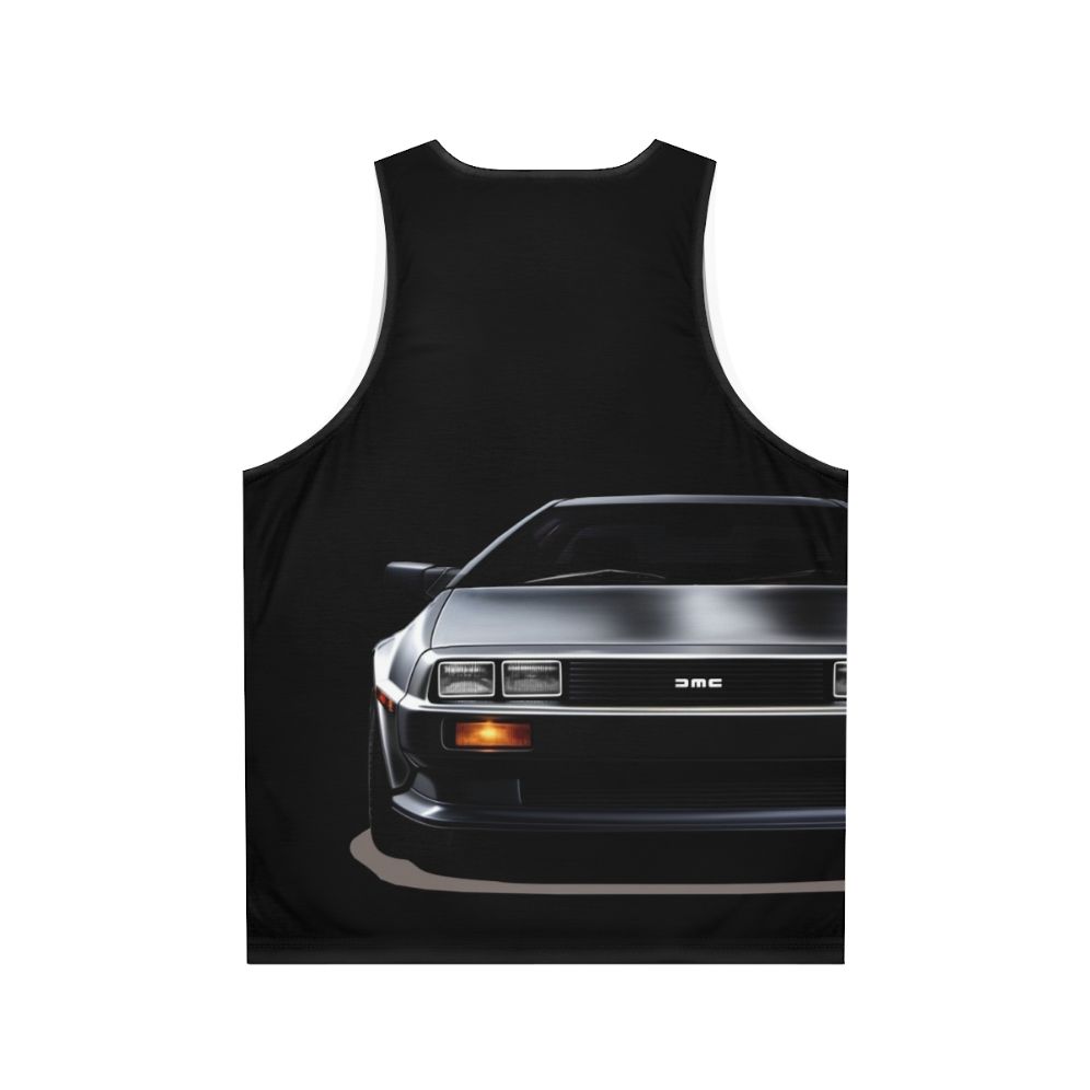 Delorean unisex tank top with futuristic car design - Back