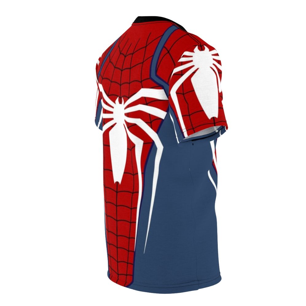 White T-shirt featuring a spider-inspired graphic design for Spider-Man fans - men right