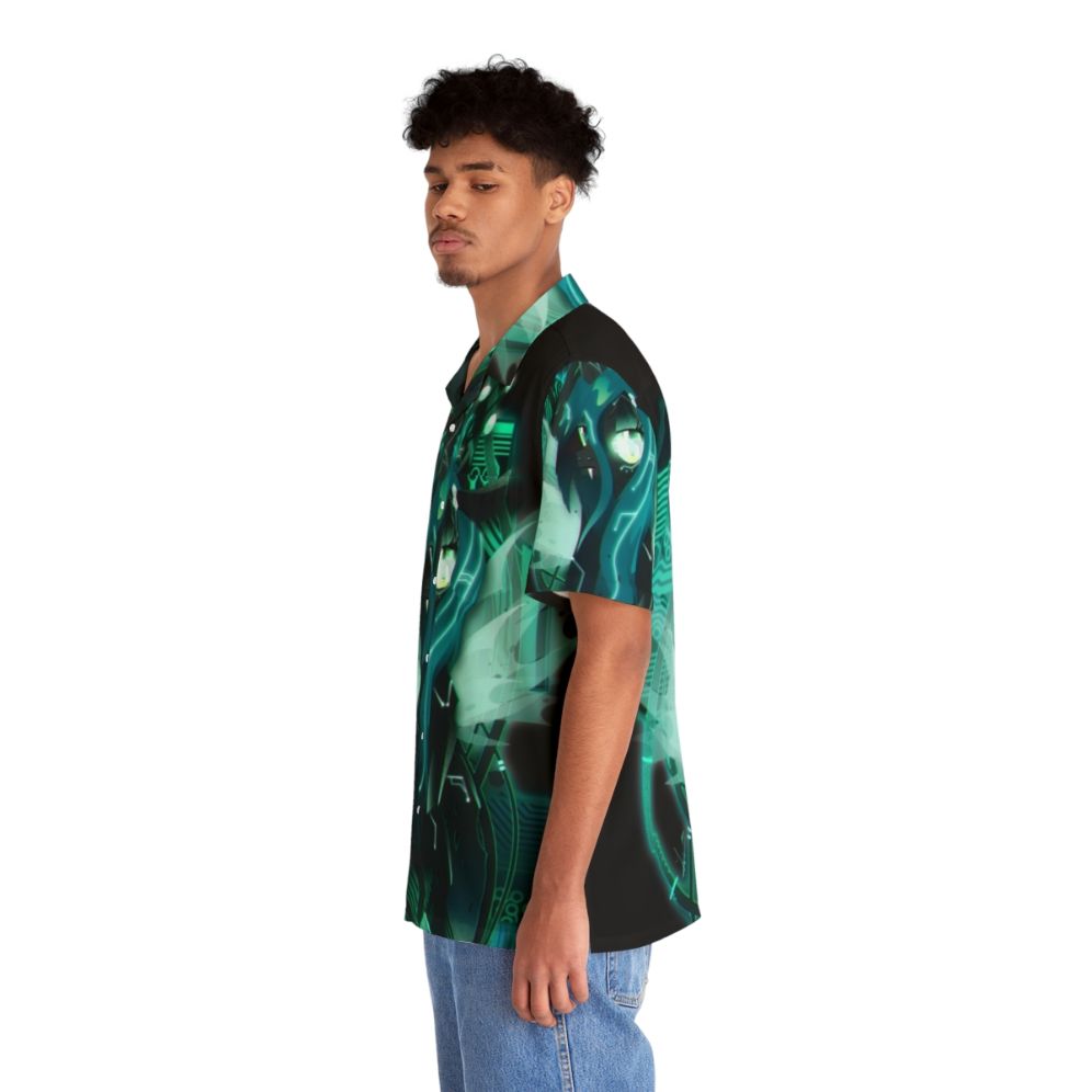 Dark Synthwave Cyberpunk Queen Chrysalis Hawaiian Shirt - People Left