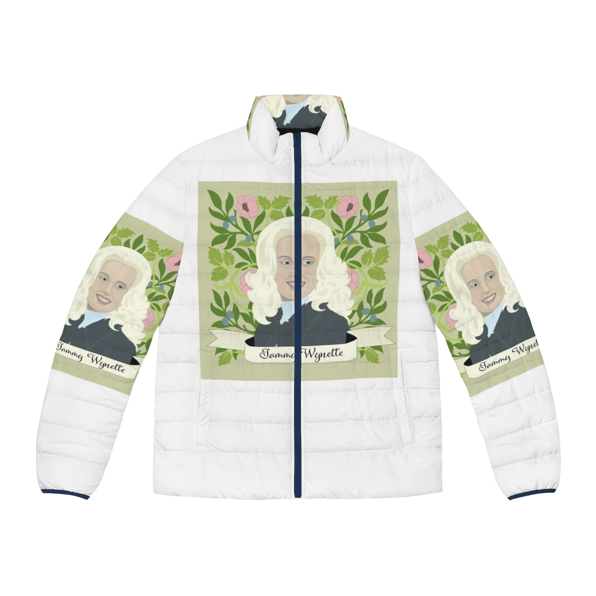 Tammy Wynette inspired floral puffer jacket