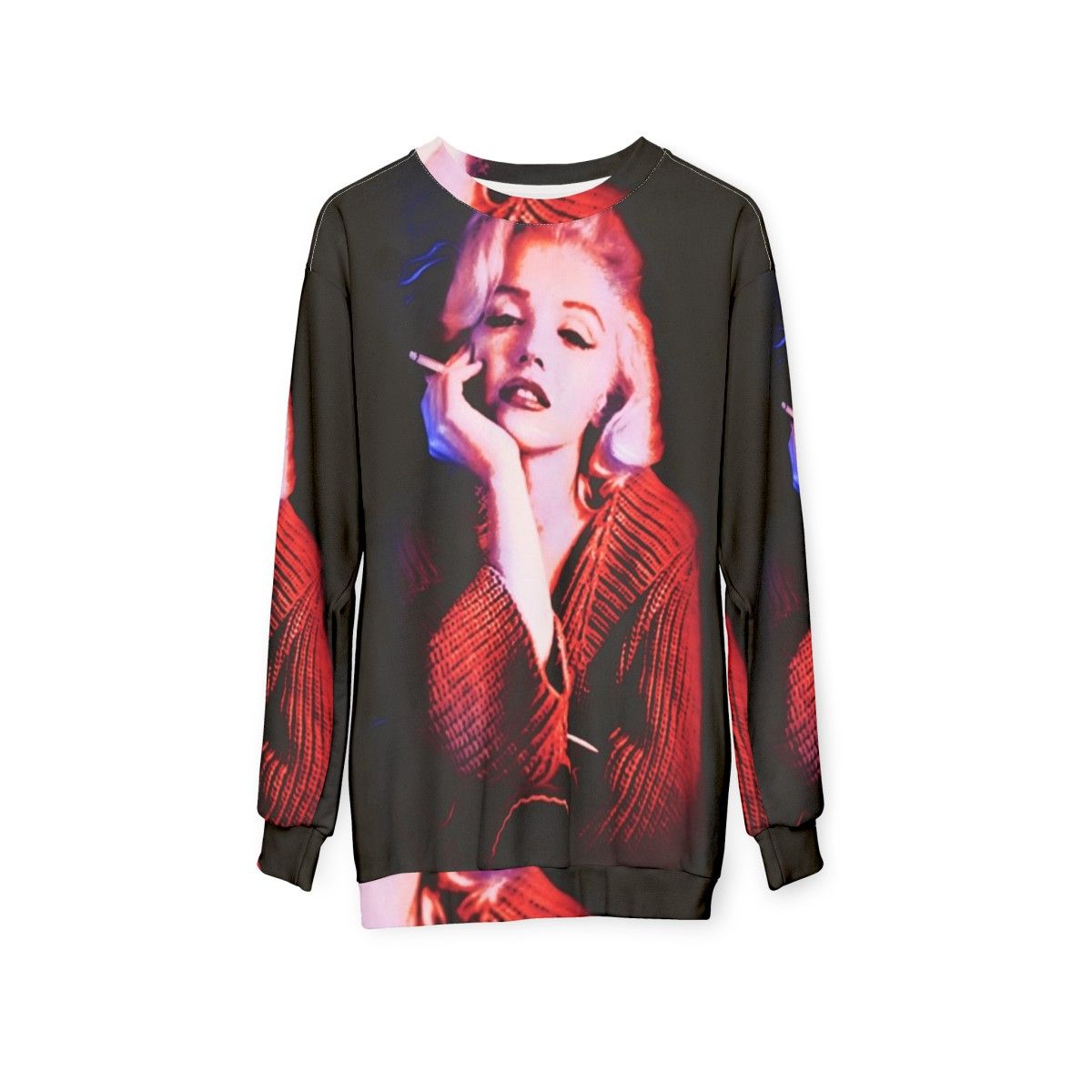 Marilyn Monroe Blue Smoke Women's Graphic Sweatshirt - hanging