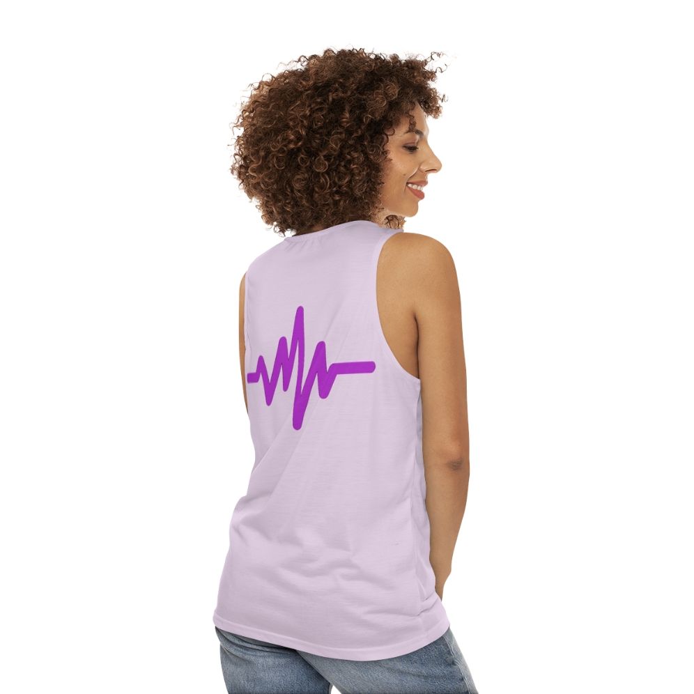 Music Unisex Tank Top with Graphic Design - women back