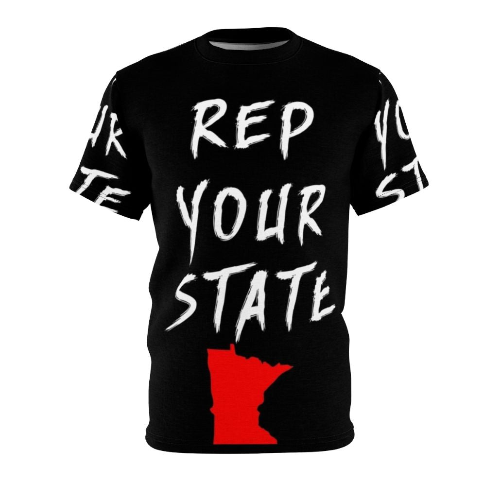 Minnesota state pride t-shirt design with map and flag