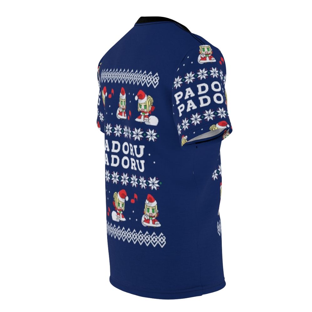 Padoru themed anime t-shirt featuring characters from the Fate series, including Saber, Nero, and Claudius, perfect for fans of Fate Grand Order and winter holiday celebrations. - men right