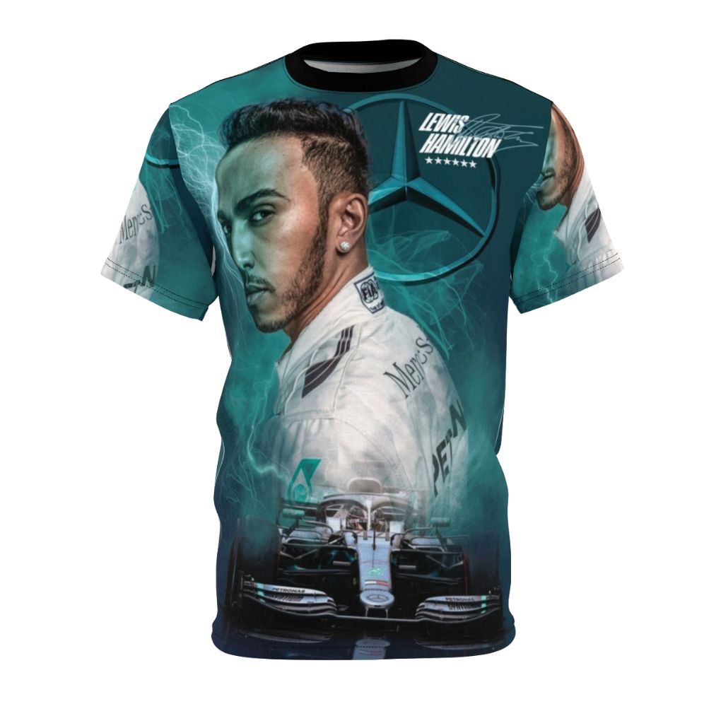 Formula 1 racing inspired t-shirt with Lewis Hamilton design