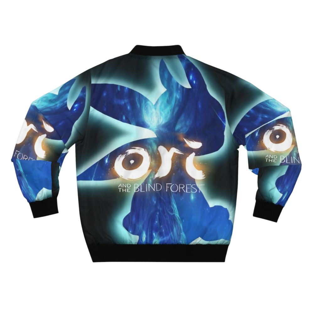 Ori and the Blind Forest inspired bomber jacket featuring the game's iconic characters and world - Back