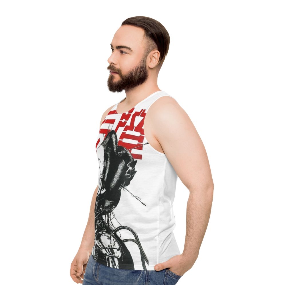 Vaporwave Japanese Cyberpunk Unisex Tank Top - men side