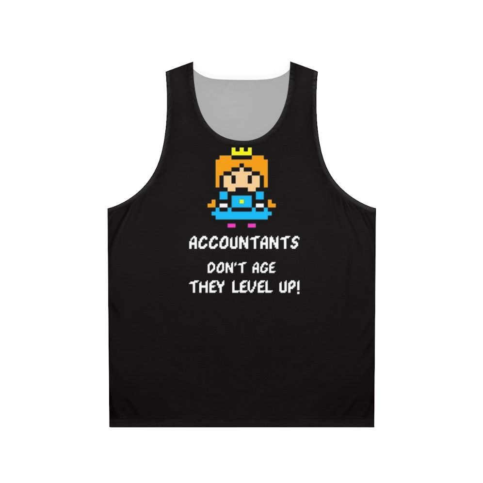 Accountants Level Up Unisex 8-Bit Tank Top