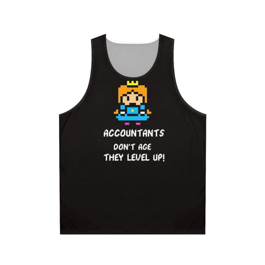 Accountants Level Up Unisex 8-Bit Tank Top