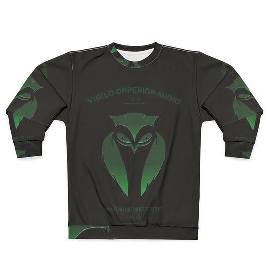 Vigilo Operior Audio Sweatshirt with Dark Owl Emblem