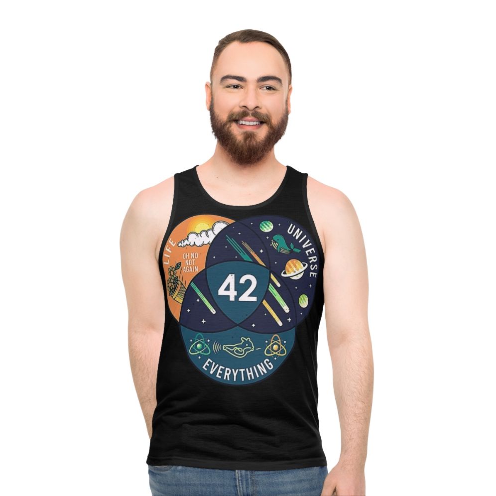 42 Answer to Life, Universe & Everything Unisex Tank Top with Galaxy Design - men