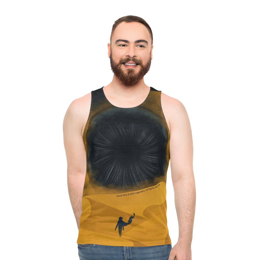 Unisex yellow sand tank top inspired by the Dune movie - men