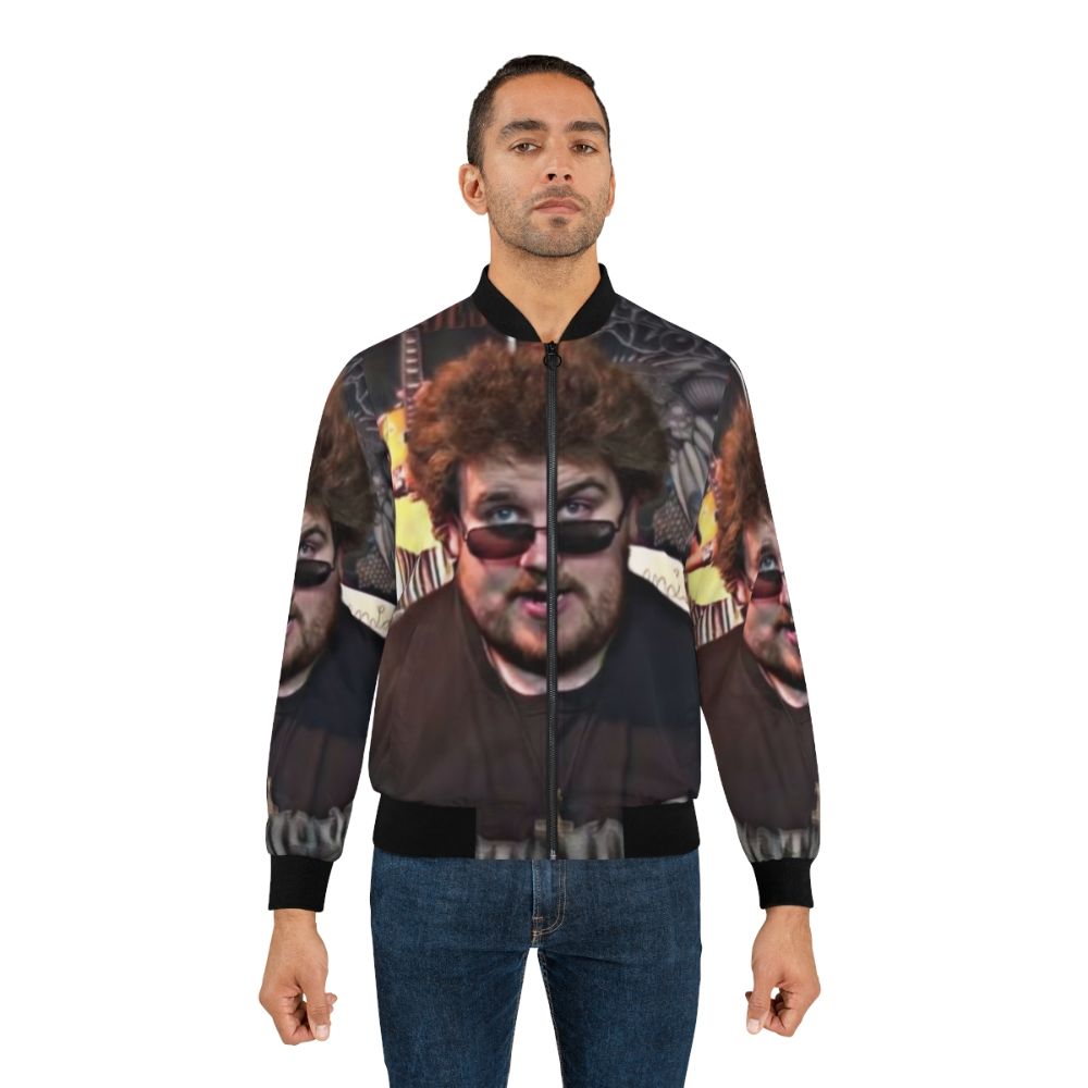 Drachenlord Rainer Winkler Bomber Jacket, featuring German youtuber and heavy metal fan design - Lifestyle