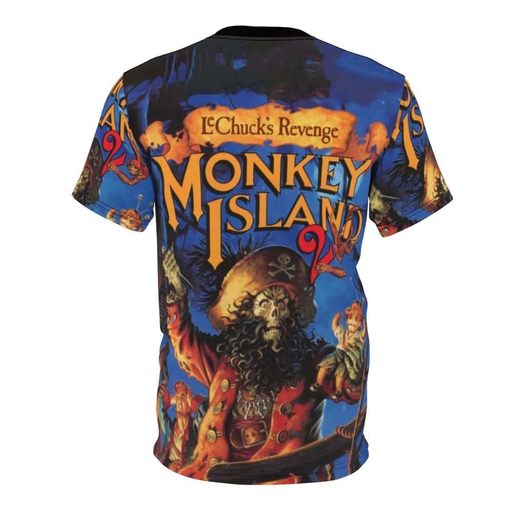 Retro video game t-shirt featuring Guybrush Threepwood and the Three-Headed Monkey from Monkey Island 2: Lechuck's Revenge - Back