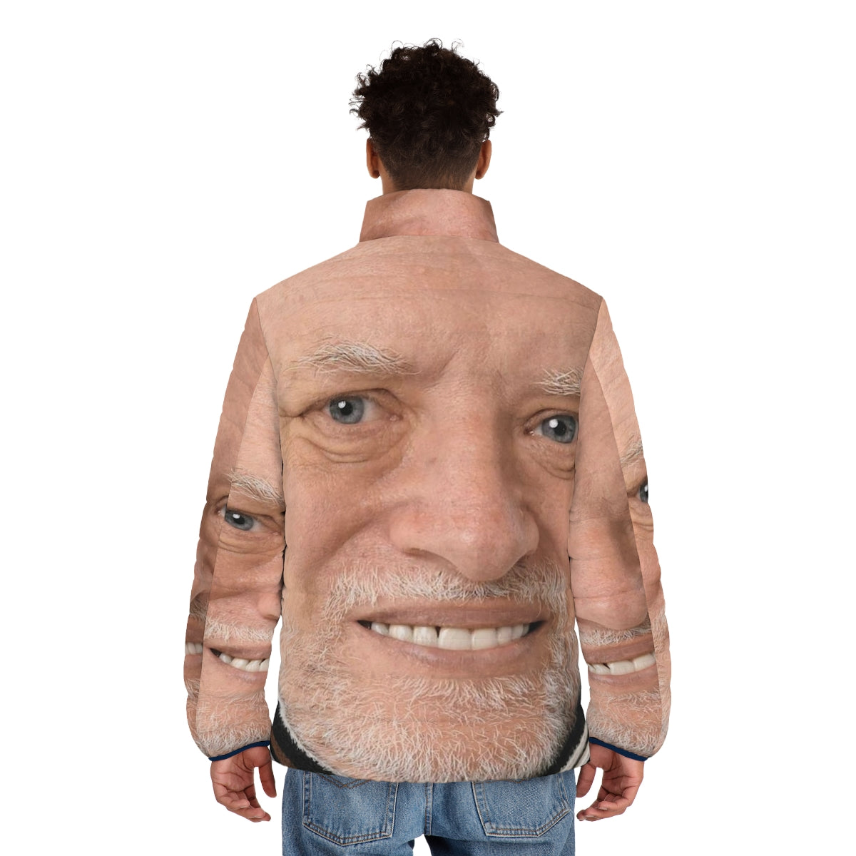 Hide The Pain Harold HD Puffer Jacket - Legendary Memetic Streetwear - men back