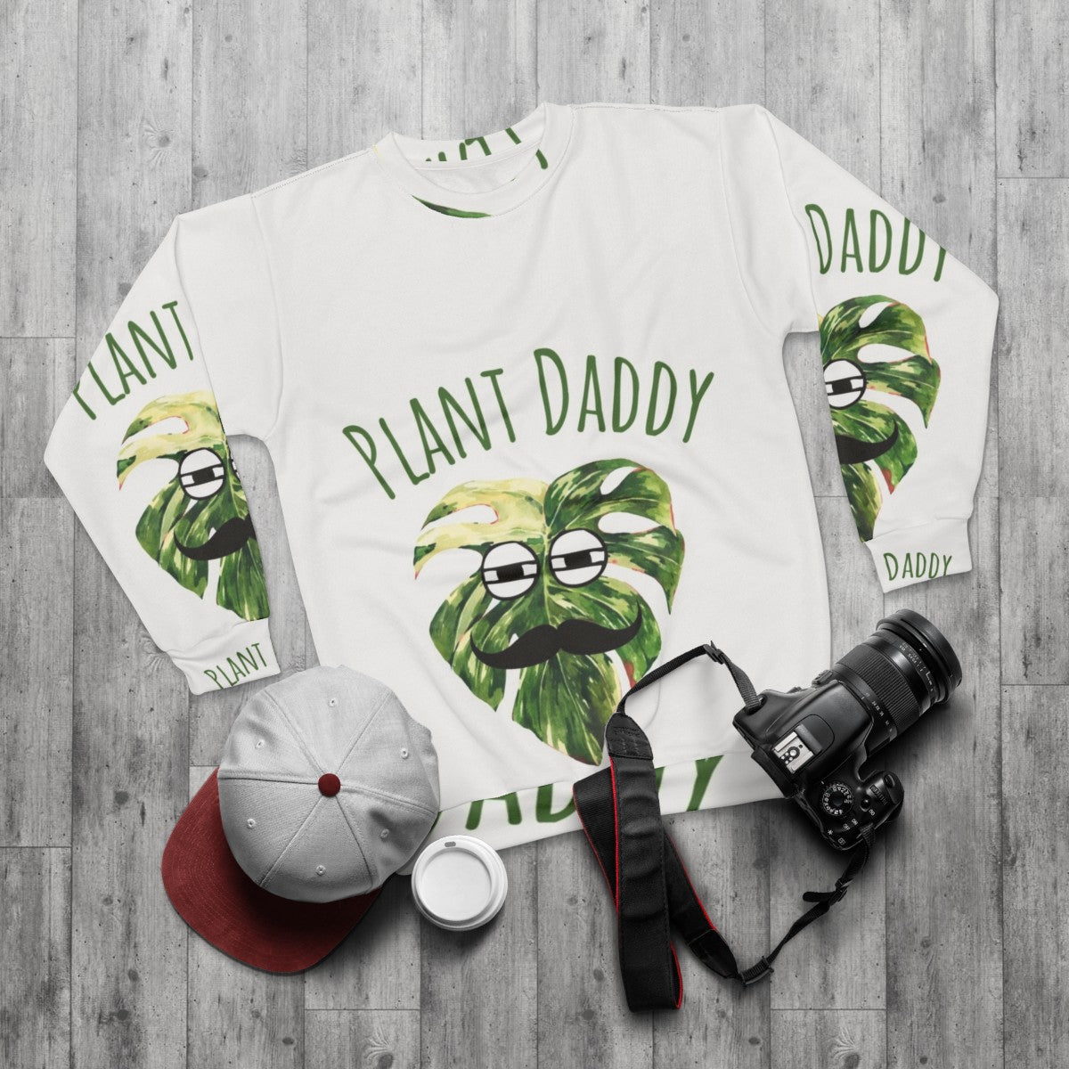 Best Plant Daddy Monstera Sweatshirt for Plant Lovers - flat lay