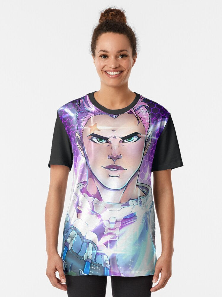 Gravitational graphic t-shirt for buff women gamers - Women