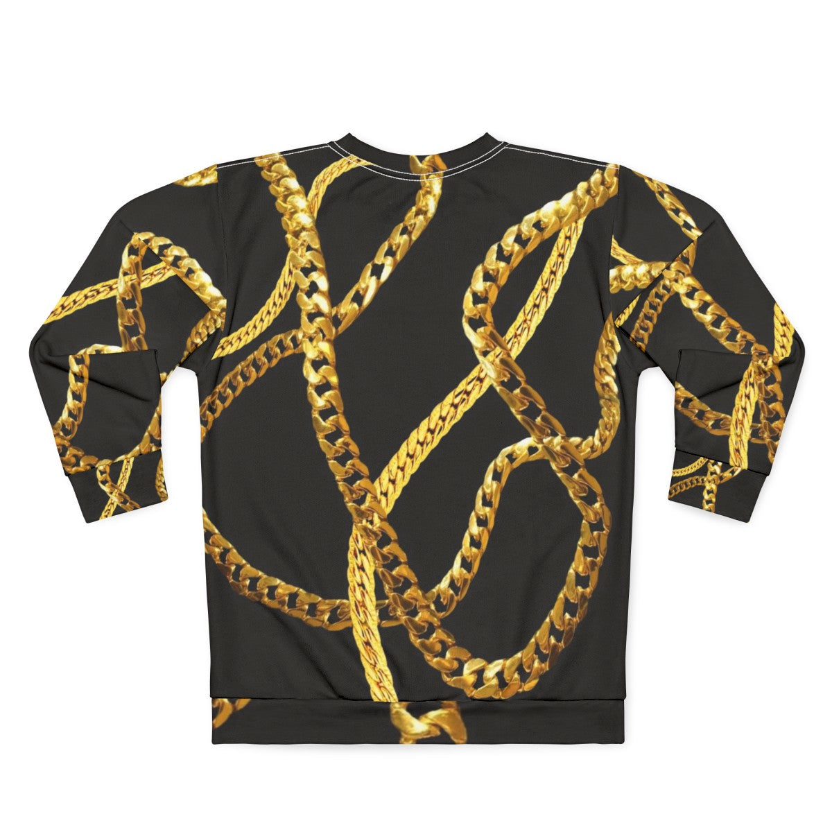 Stylish gold chains sweatshirt for a bold, luxurious look - Back