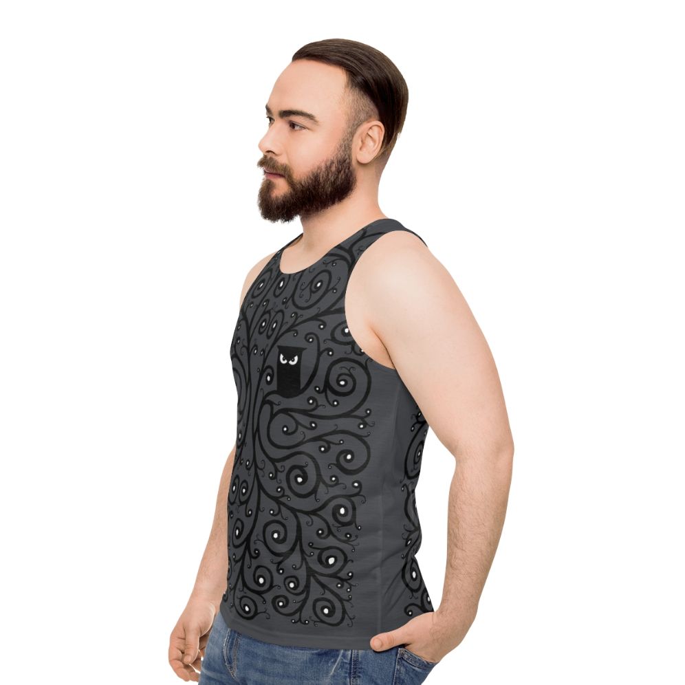 Owl Unisex Tank Top - men side