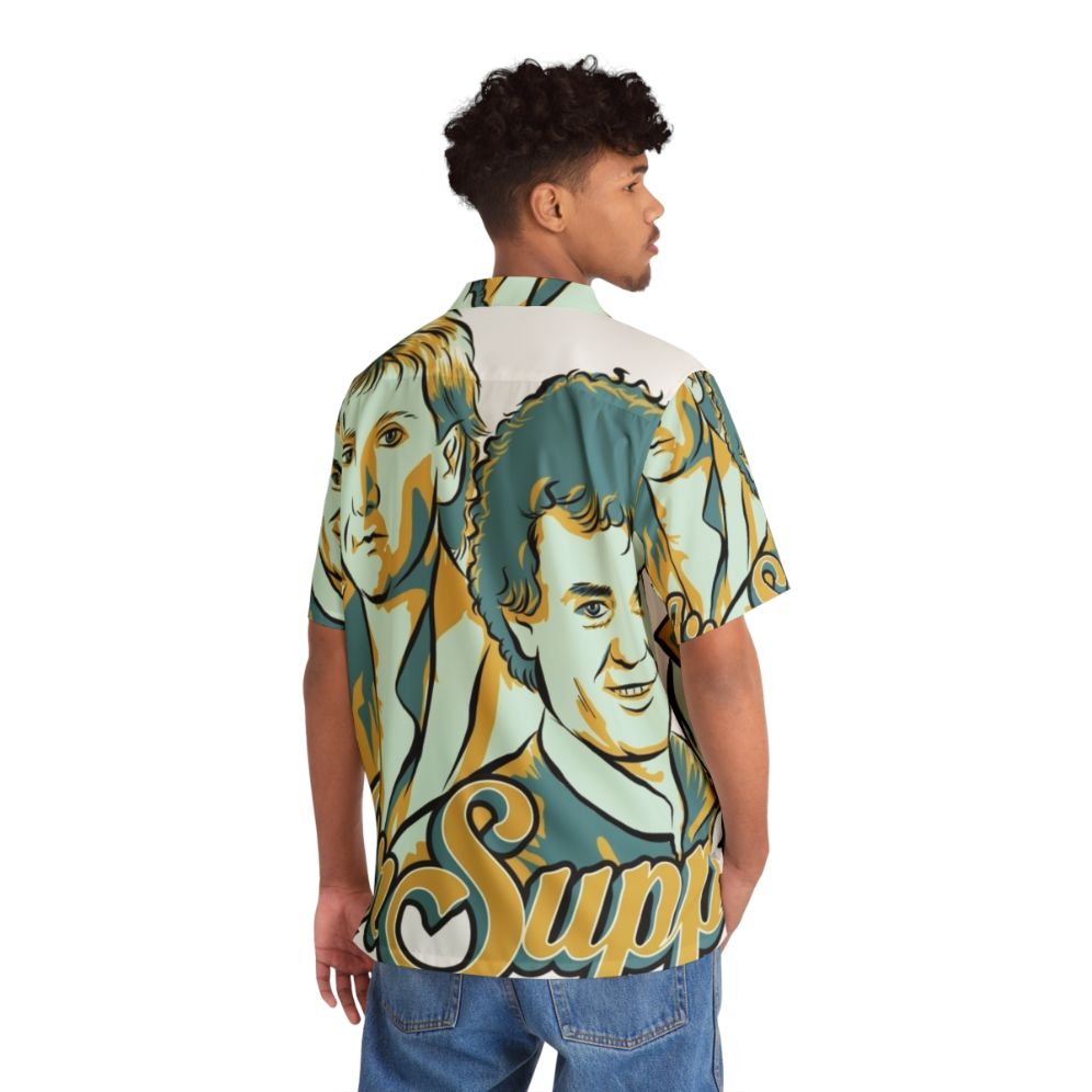 Air Supply Retro Hawaiian Shirt featuring Graham Russell and Russell Hitchcock - Flat lay