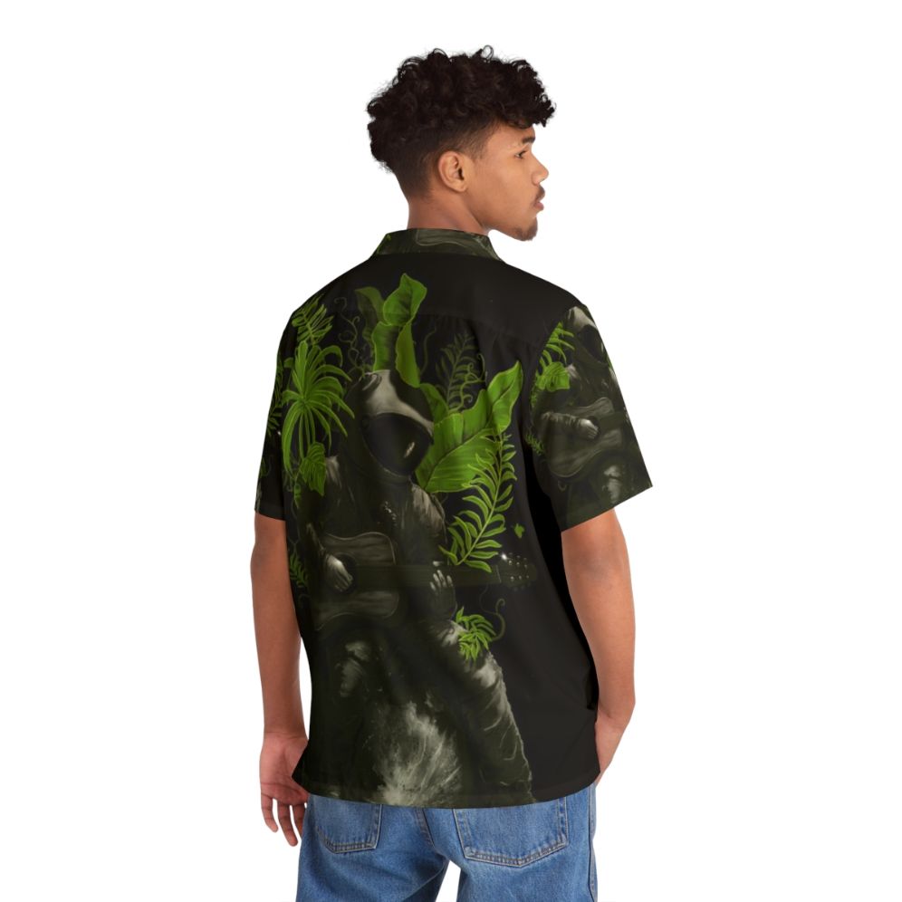 Astropical Strum Hawaiian Shirt featuring cosmic space and nature-inspired design - People Back