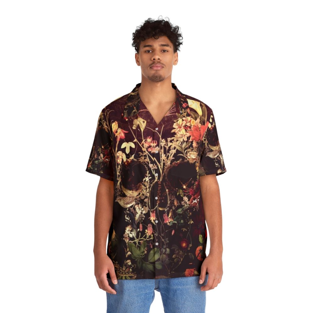 Skull Flower Hawaiian Shirt - People Front