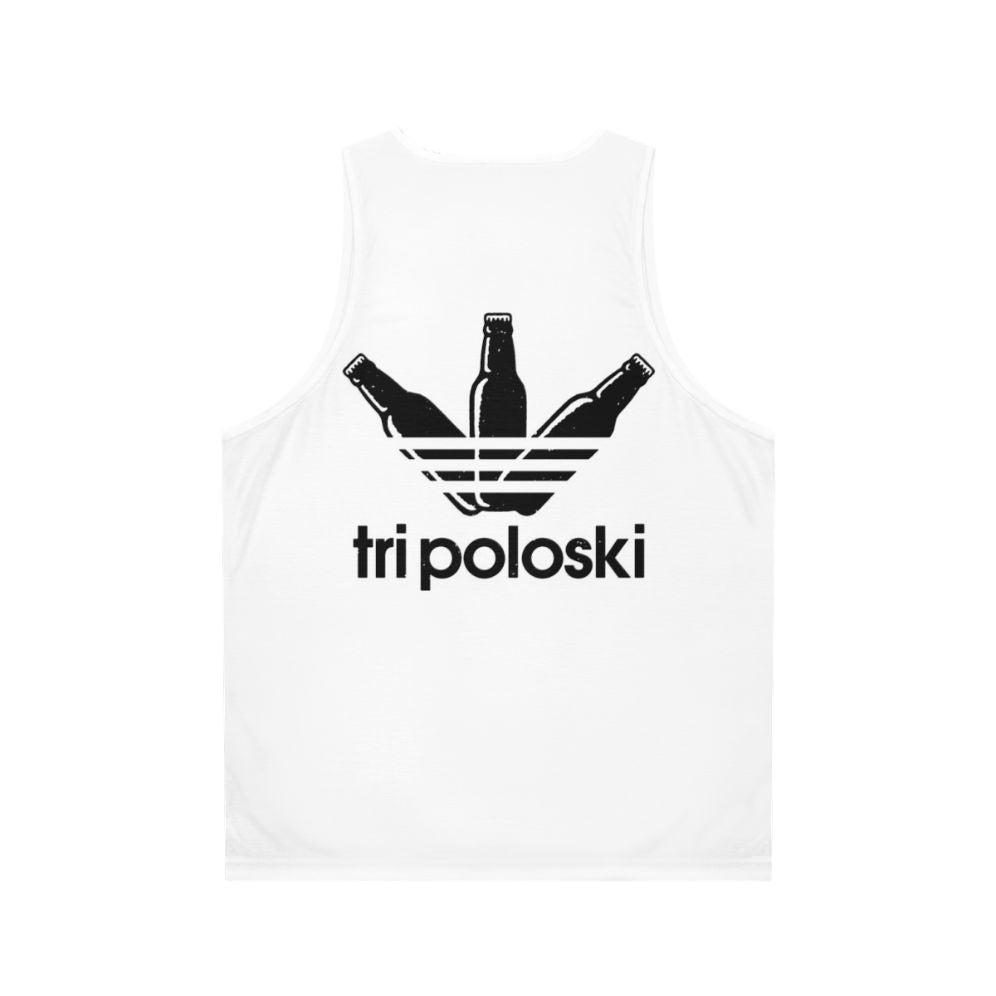 Unisex Tri Poloski Tank Top with Slav Style Design - Back