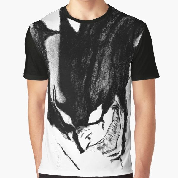 Devilman Crybaby anime graphic t-shirt featuring black and white superhero design