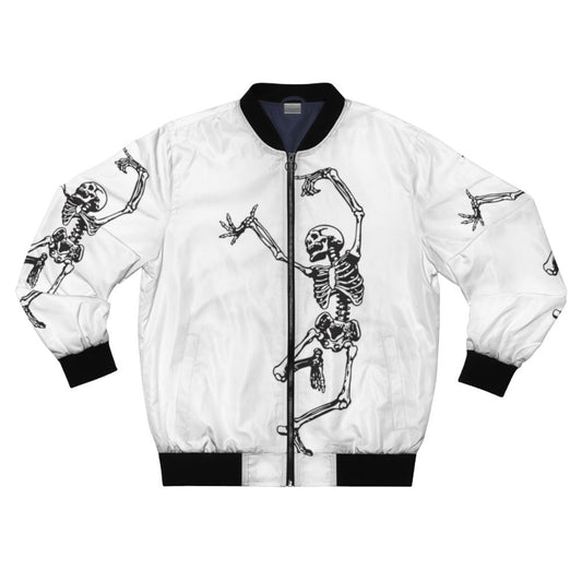 Vintage-style bomber jacket with a skull design, featuring occult and spiritual motifs