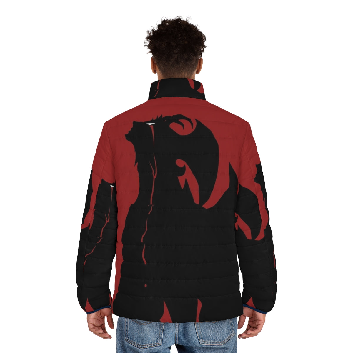 Devilman Crybaby Puffer Jacket with Demon and Blood Inspired Design - men back