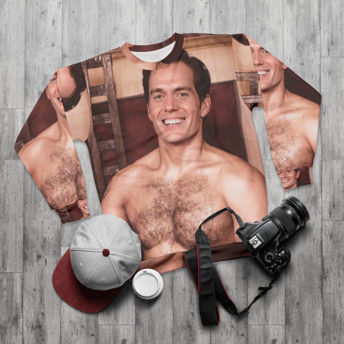 Henry Cavill Hot Celebrity Sweatshirt - flat lay