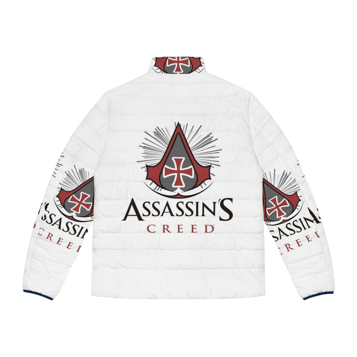 Assassins and Templars Puffer Jacket featuring popular Assassin's Creed video game characters - Back