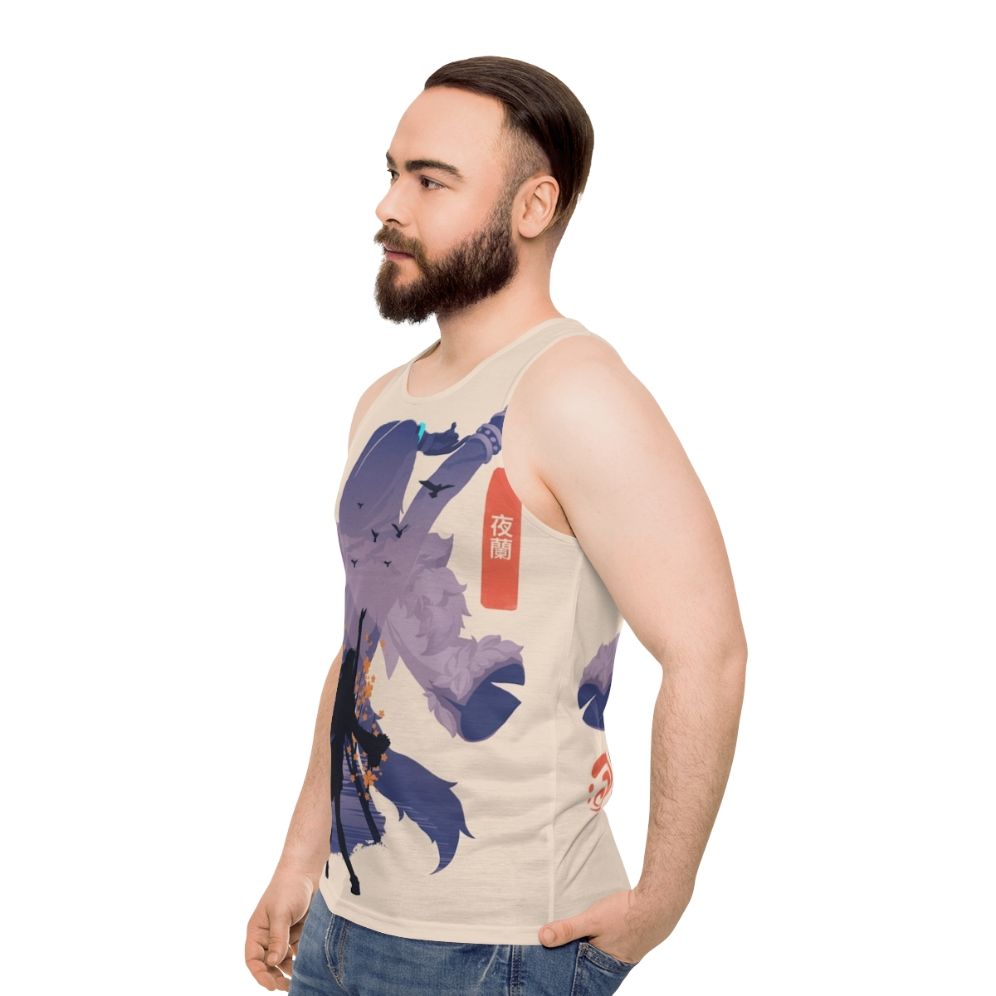 Umbrabilis Orchis unisex tank top with anime-inspired design - men side