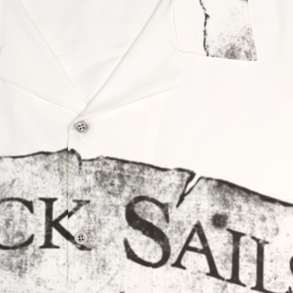 Black Sails Pirate Hawaiian Shirt with Nautical and Captain Flint Inspired Design - Detail